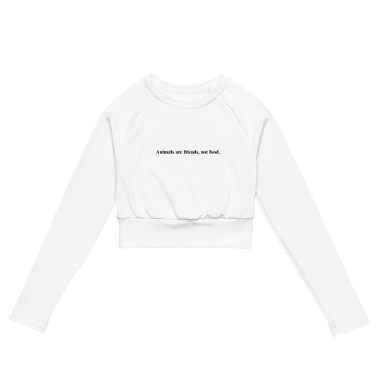 Animals are friends not food - Recycled long-sleeve crop top